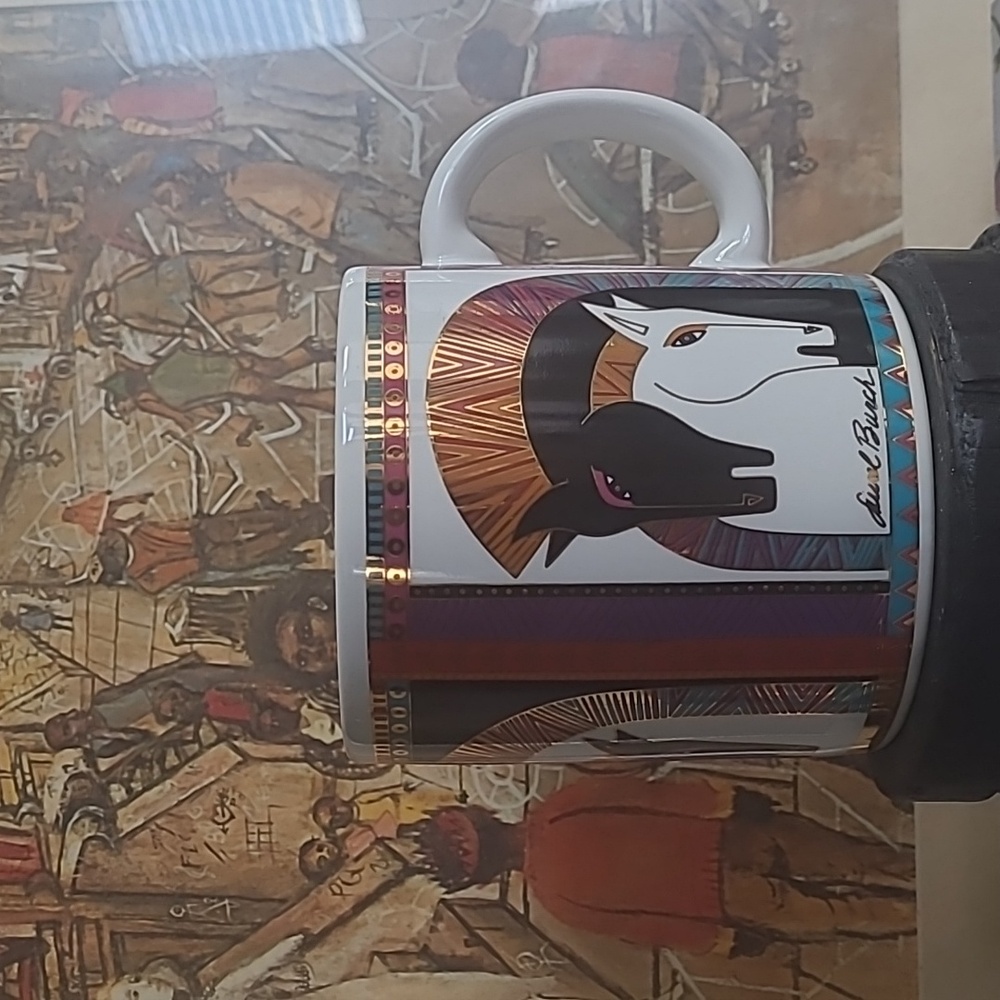 LAUREL BURCH "EMBRACING HORSES" VINTAGE 1992 MUG